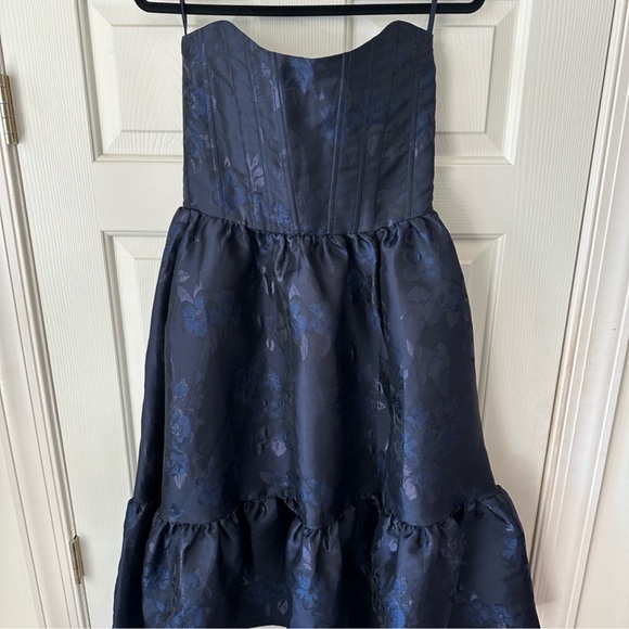 V. Chapman Virginia Midi Dress in Navy - Picture 3 of 4